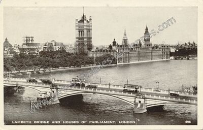 Carte postale ancienne Lambeth Bridge and Houses of Parliament — London — Angleterre