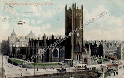 Carte postale ancienne Manchester Cathedral from N.-W — Manchester — Angleterre