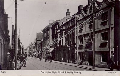 Carte postale ancienne High Street & Watts Charity — Rochester — Angleterre