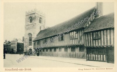 Carte postale ancienne King Edward VI. Grammar School — Stratford on Avon — Angleterre