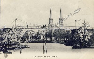 Carte postale ancienne Vue du Parc — Anvers — Belgique