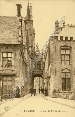 Carte postale ancienne La rue de l'Ane Aveugle — Bruges — Belgique
