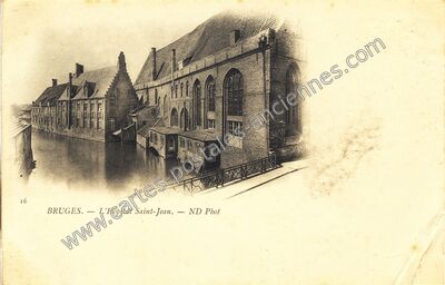 Carte postale ancienne L'Hôpital Saint-Jean — Bruges — Belgique