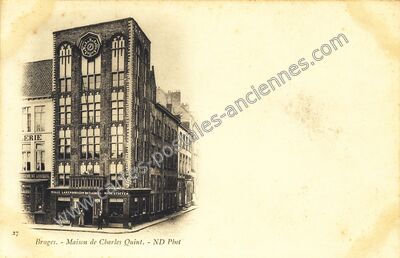 Carte postale ancienne Maison de Charles Quint — Bruges — Belgique