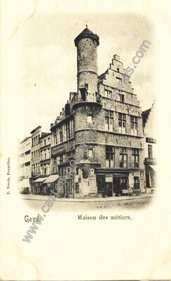 Carte postale ancienne Maison des métiers — Gand — Belgique