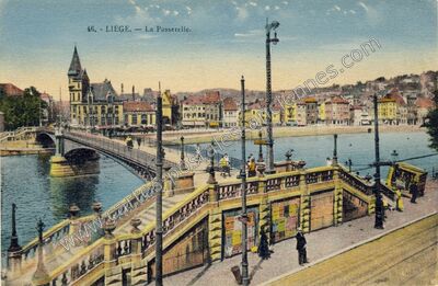 Carte postale ancienne La Passerelle — Liege — Belgique