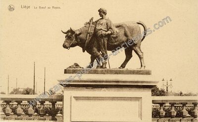 Carte postale ancienne Le Bœuf au Repos — Liege — Belgique