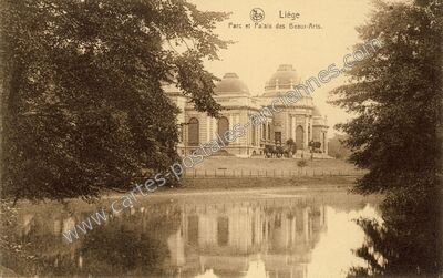 Carte postale ancienne Parc et Palais des Beaux-Arts — Liege — Belgique
