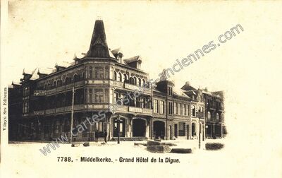 Carte postale ancienne Grand Hôtel de la Digue — Middelkerke — Belgique
