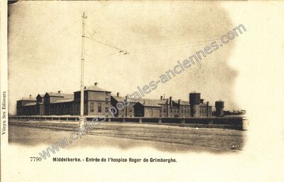 Carte postale ancienne Entrée de l'hospice Roger de Grimberghe — Middelkerke — Belgique