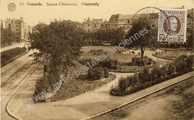 Carte postale ancienne Square Clémentine — Ostende — Belgique