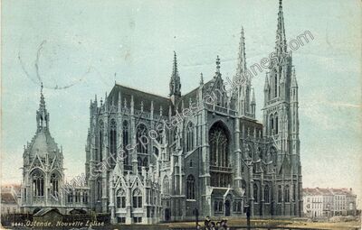 Carte postale ancienne Nouvelle Eglise — Ostende — Belgique