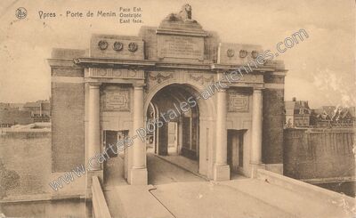 Carte postale ancienne Porte de Menin Oostzijde — Ypres — Belgique