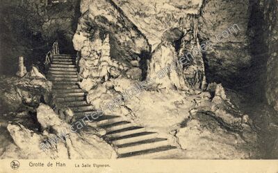 Carte postale ancienne La Salle Vigneron — Grotte de Han — Belgique