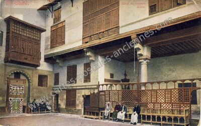 Carte postale ancienne Cour de maison arabe — Le Caire — Egypte