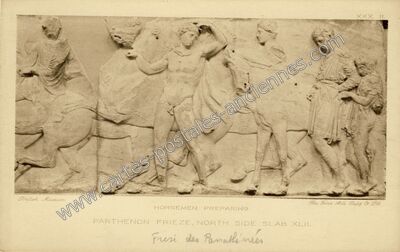 Carte postale ancienne Horsemen Preparing — Parthenon — Grèce
