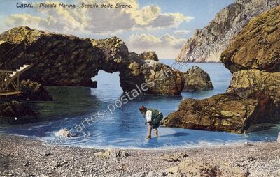 Carte postale ancienne Piccola Marina. Scoglio delle Sirene — Capri — Italie