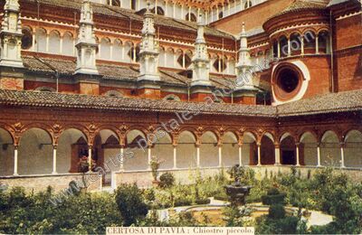 Carte postale ancienne Chiostro piccolo — Certosa di Pavia — Italie