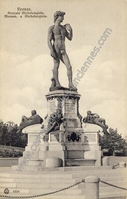Carte postale ancienne Piazzale Michelangiolo. Monum. a Michelangiolo — Firenze — Italie