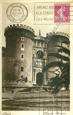 Carte postale ancienne Maschio Angioino — Napoli — Italie