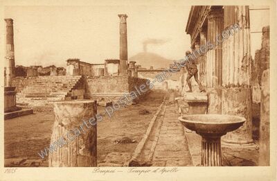 Carte postale ancienne Tempio d'Apollo — Pompei — Italie