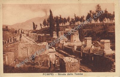 Carte postale ancienne Strada delle Tombe — Pompei — Italie