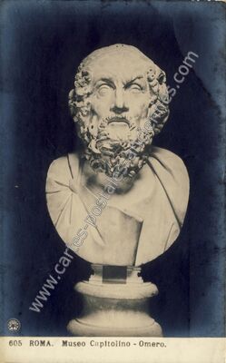 Carte postale ancienne Museo Capitolino - Omero — Roma — Italie