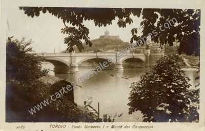 Carte postale ancienne Ponte Umberto I e Monte dei Cappuccini — Torino — Italie