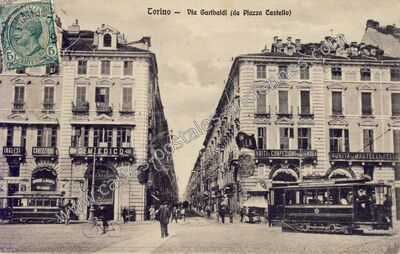 Carte postale ancienne Via Garibaldi (da Piazza Castello) — Torino — Italie