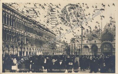 Carte postale ancienne Piazzi S. Marco (volo piccioni) — Venezia — Italie