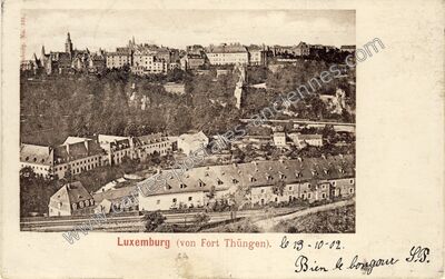 Carte postale ancienne Luxemburg (von Fort Thüngen) — Fort Thungen — Luxembourg