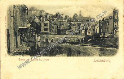 Carte postale ancienne Partie mit Brücke im Grund — Luxembourg — Luxembourg