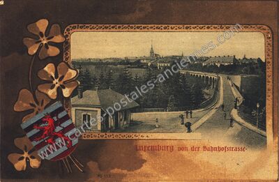 Carte postale ancienne Luxemburg von der Bahnhofstrasse — Luxembourg — Luxembourg