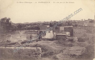 Carte postale ancienne Un coin près de Bab Krémis — Marrakech — Maroc
