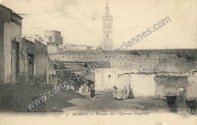Carte postale ancienne Mosquée dite "Djemma Drigorine — Meknes — Maroc