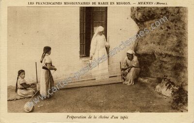Carte postale ancienne Les Franciscaines Missionnaires de Marie en Mission — Meknes — Maroc
