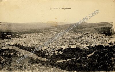 Carte postale ancienne Vue générale — Fez — Maroc