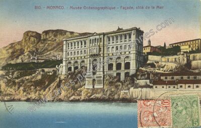 Carte postale ancienne Musée Océanographique - Façade, côté de la Mer — Monaco — Monaco