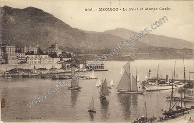 Carte postale ancienne Le Port et Monte-Carlo — Monaco — Monaco