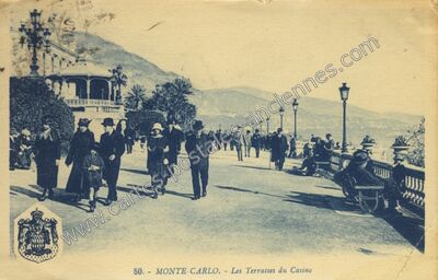 Carte postale ancienne Les Terrasses du Casino — Monte Carlo — Monaco