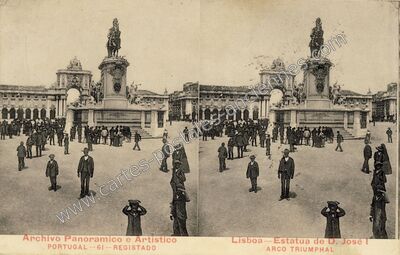 Carte postale ancienne Estatua de D. José I, Arco Triunphal — Lisboa — Portugal