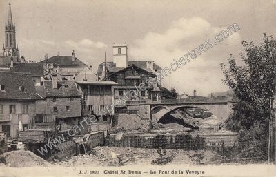 Carte postale ancienne Le Pont de la Veveyse — Chatel St Denis — Suisse