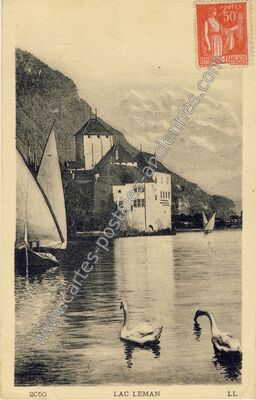 Carte postale ancienne Lac Léman — Chillon — Suisse