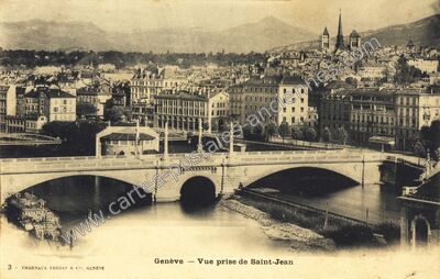 Carte postale ancienne Vue prise de Saint-Jean — Geneve — Suisse