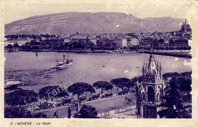 Carte postale ancienne La Rade — Geneve — Suisse