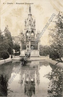 Carte postale ancienne Monument Brunswick — Geneve — Suisse