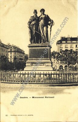 Carte postale ancienne Monument National — Geneve — Suisse