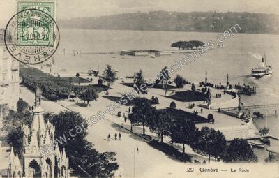 Carte postale ancienne La Rade — Geneve — Suisse