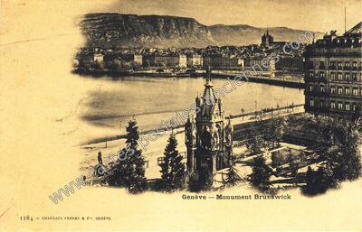 Carte postale ancienne Monument Brunswick — Geneve — Suisse