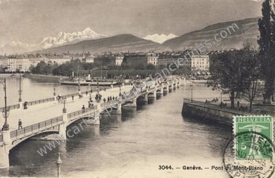 Carte postale ancienne Pont du Mont-Blanc — Geneve — Suisse